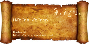 Héra Áron névjegykártya